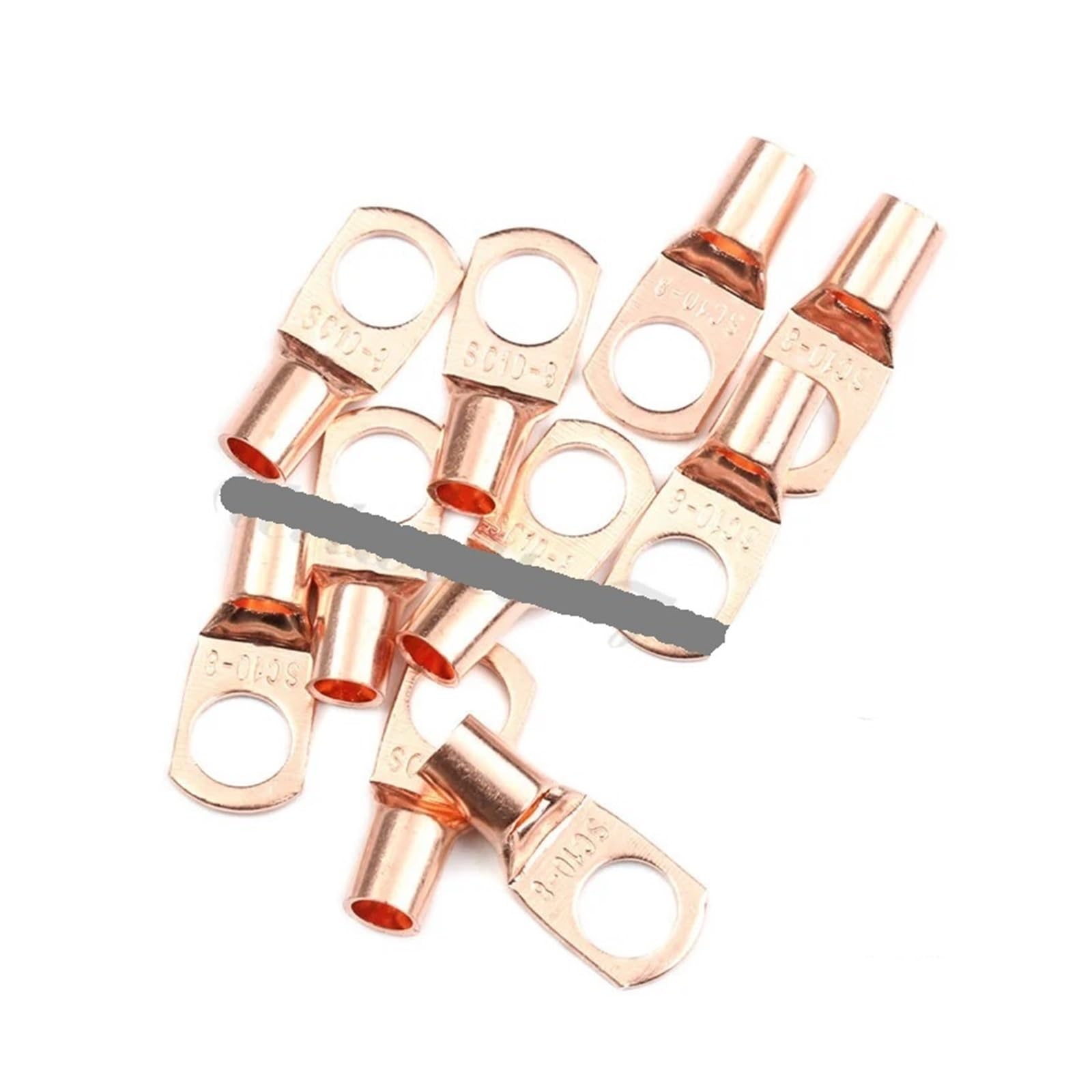 10Pcs Bolt Hole Tinned Copper Lugs Ring Battery Terminals M6/M8 Cable Crimp Wire Connectors SC6-SC25 Kit(SC10-8) von SSOPTMCB