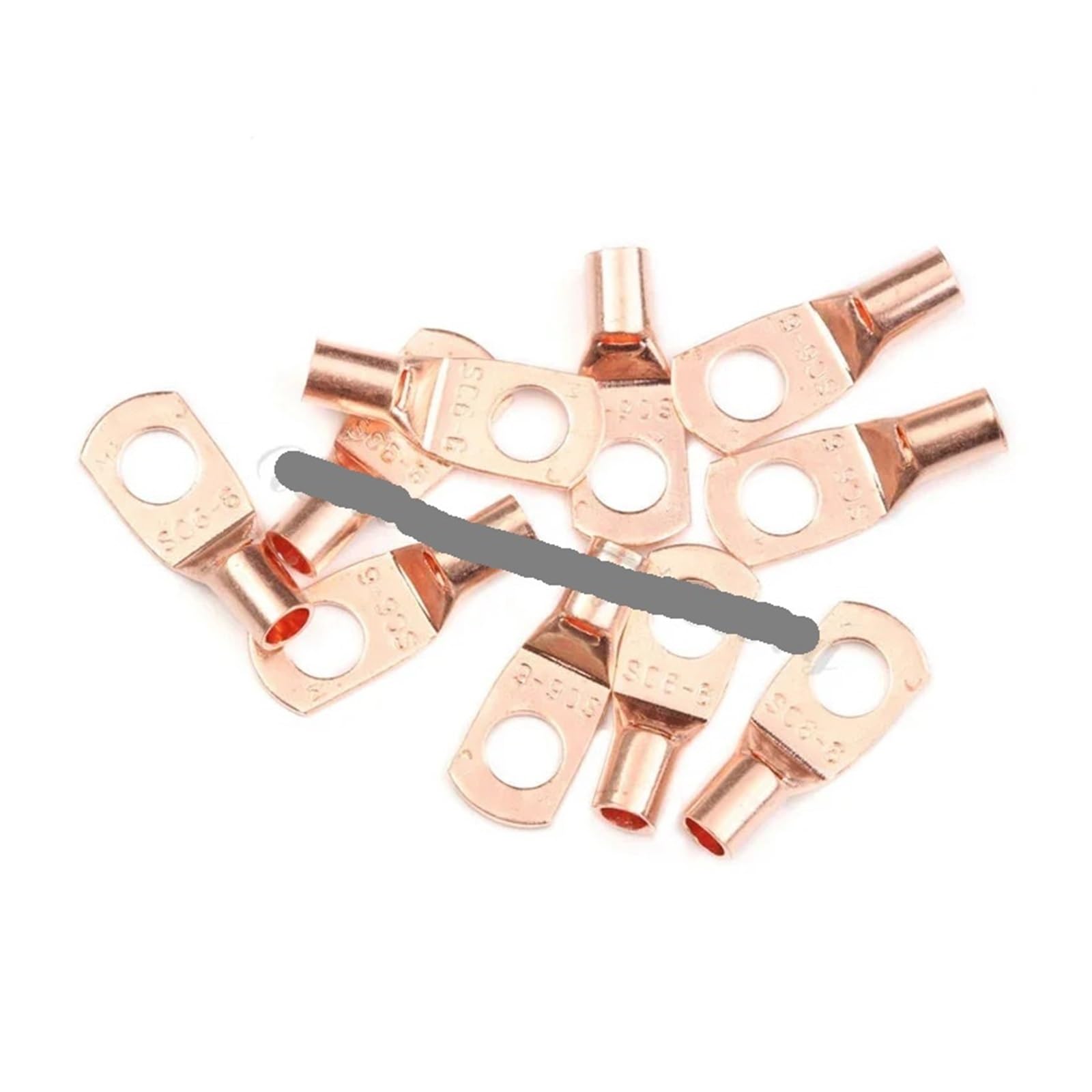 10Pcs Bolt Hole Tinned Copper Lugs Ring Battery Terminals M6/M8 Cable Crimp Wire Connectors SC6-SC25 Kit(SC6-6) von SSOPTMCB