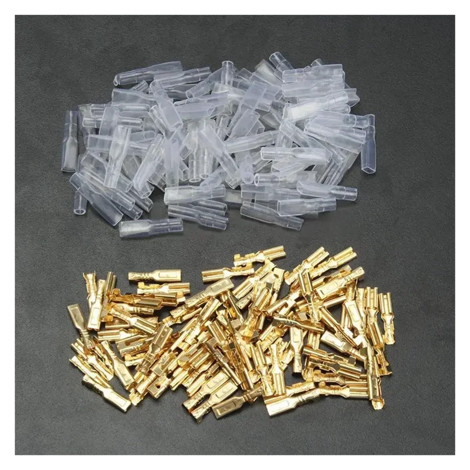 200/100Pcs Female Crimp Terminal Connector 2.8/4.8/6.3mm Car Speaker Wire Connectors Set 22-16 AWG(100 6.3mm Female set) von SSOPTMCB