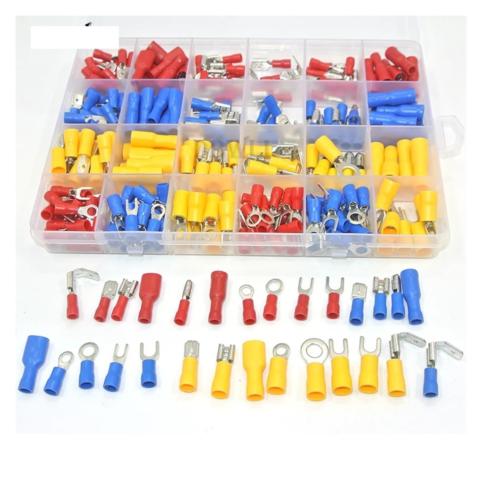 30value 277pcs 22-10 AWG Insulated Butt Piggyback Spade Fork Ring Solderless Crimp Terminals Connectors Assortment Kit von SSOPTMCB