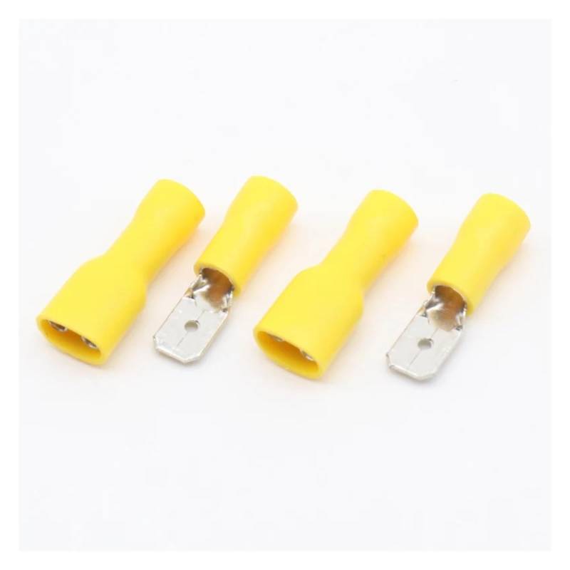 6.3mm Yellow 25 Female 25 Male Spade Insulated Electrical Crimp Terminal Connectors von SSOPTMCB