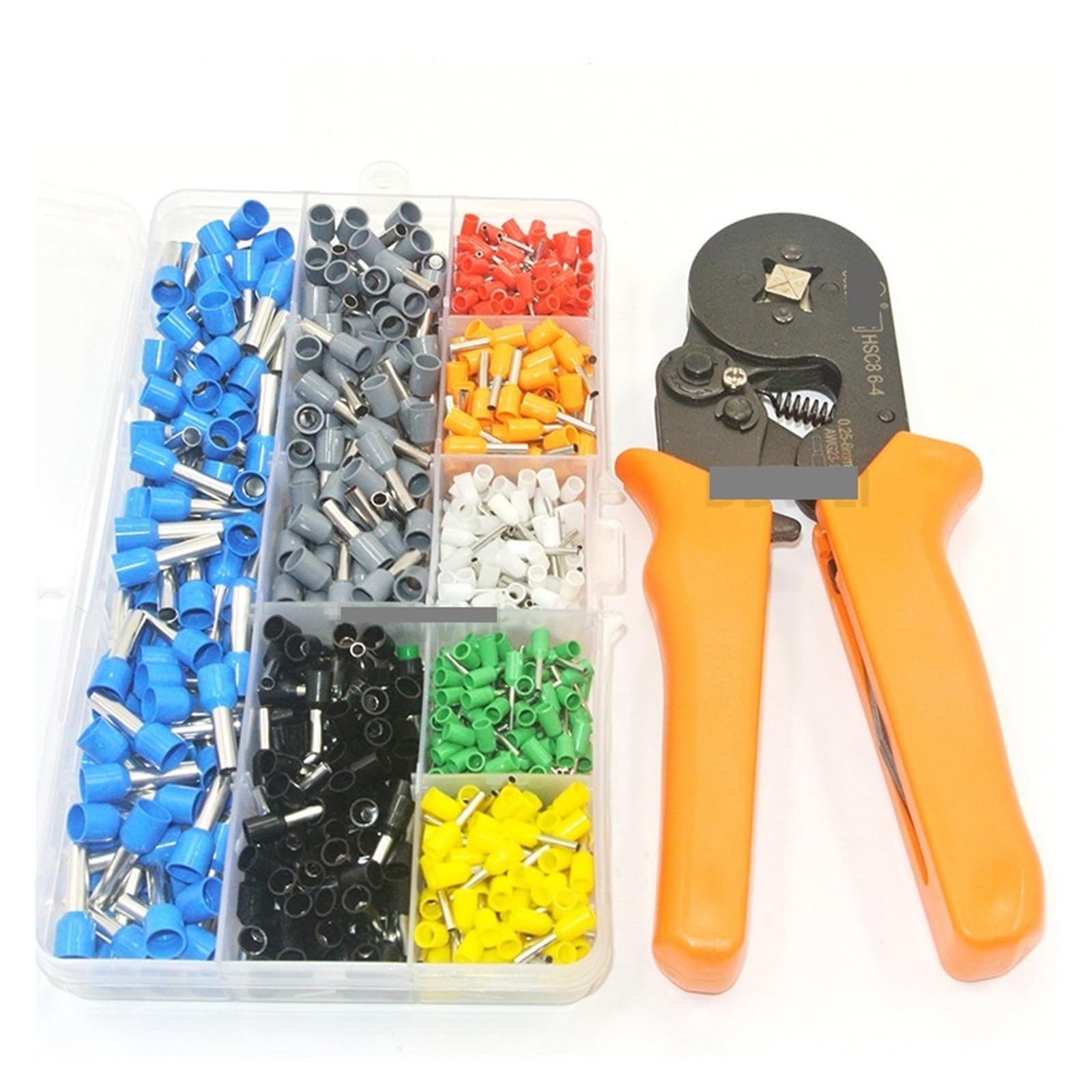 800 Wire Crimping Tool Kit AWG 10-22 Terminal Connector Sleeves Contractors Ferrule Crimper Pliers for Stripper Wiring Projects(Orange) von SSOPTMCB