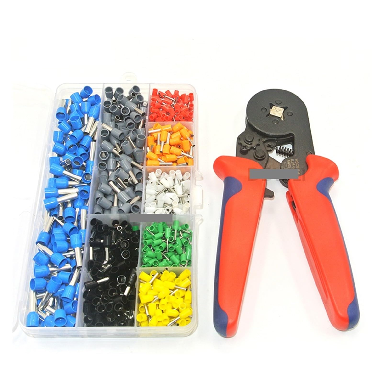 800 Wire Crimping Tool Kit AWG 10-22 Terminal Connector Sleeves Contractors Ferrule Crimper Pliers for Stripper Wiring Projects(Red) von SSOPTMCB