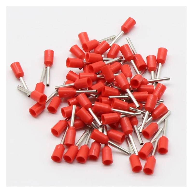 E0508 Tube insulating Insulated terminals 0.5MM2 Cable Wire Connector Insulating Crimp Terminal 100PCS/Pack Connector E-(Red) von SSOPTMCB