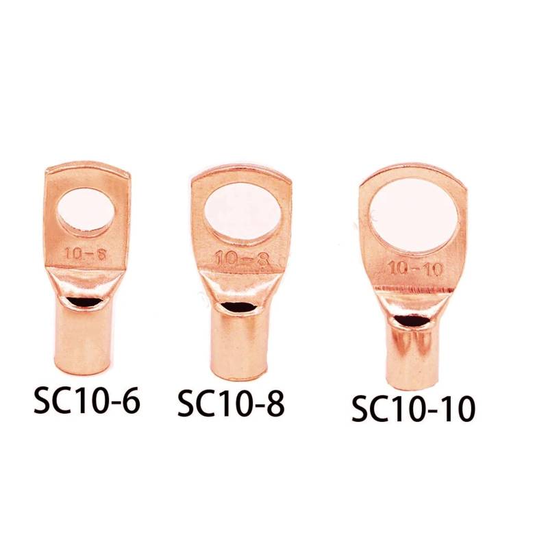 SC10-6 10-8 10-10 Copper Cable Lug Kit Bolt Hole Tinned Cable lugs Battery Terminals copper nose Wire connector(SC10-12,Taglia unica) von SSOPTMCB