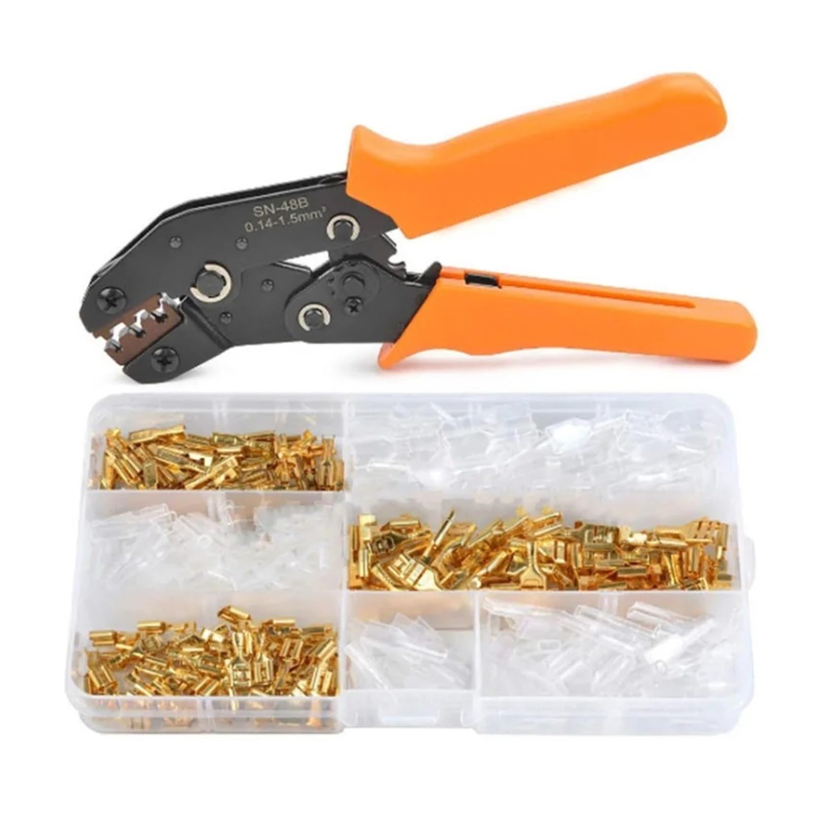 SN-48B crimping pliers 0.5-2.5mm2 high precision jaw with TAB 2.8 4.8 6.3 car terminals sets wire electrical hand tools Terminas(150PCS SN48B) von SSOPTMCB