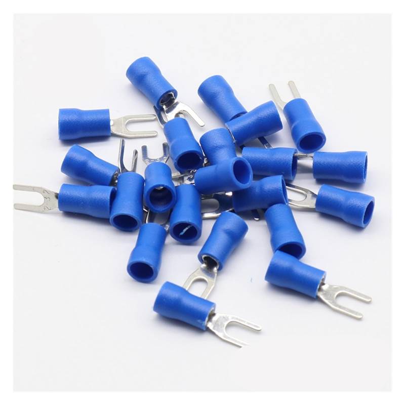 SV2-3 Blue Cold pressed terminals Cable Wire Connector 100PCS Insulated Terminals Connector for 22AWG-16AWG cable 2.5-3 SV von SSOPTMCB