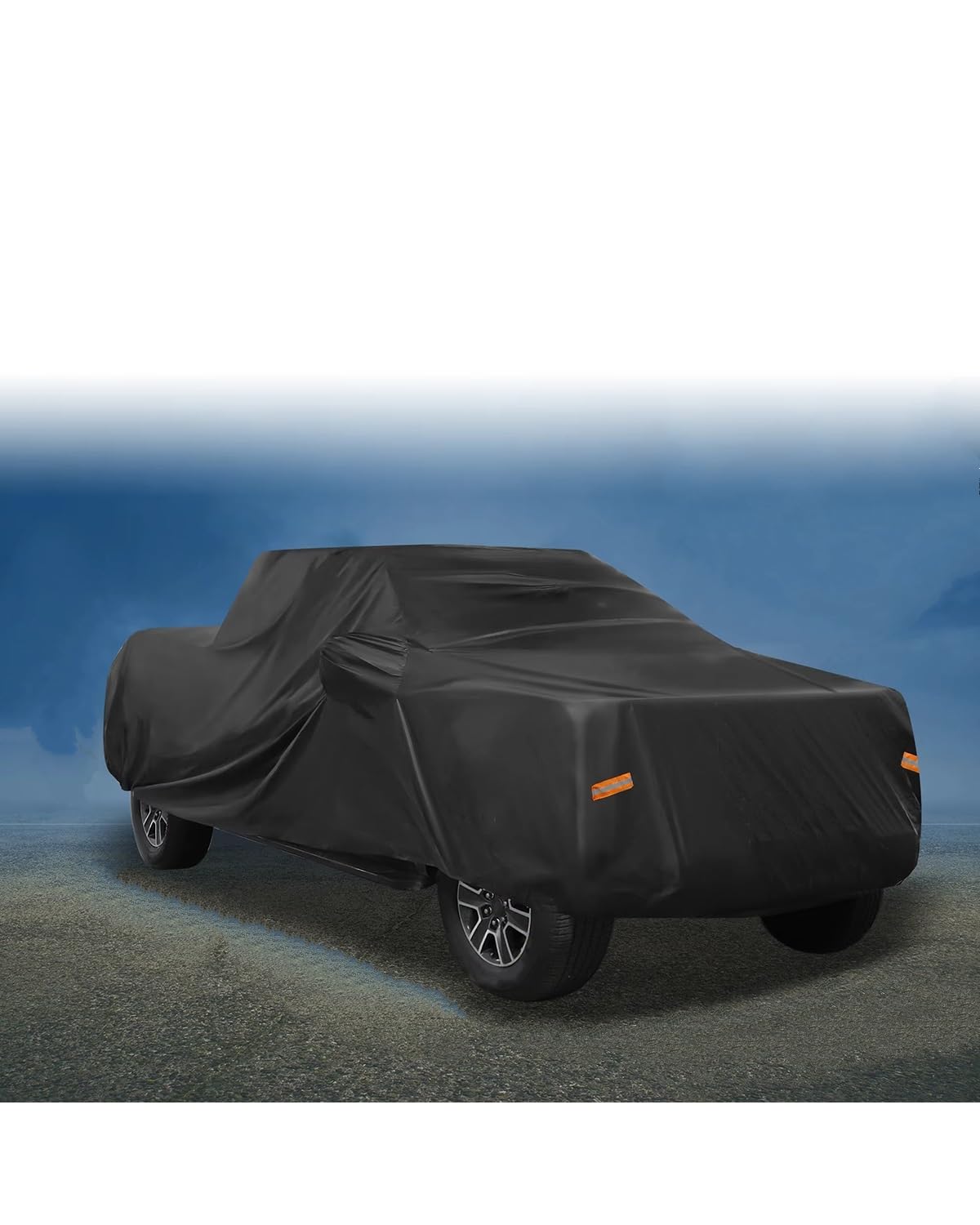 Auto abdeckplane Für Toyota Für Tacoma Double Cab 4 Türer 6,1 Fuß Bett 05-21 Pickup Truck Abdeckung Sonne Regen Wind Schnee 190T PU Auto vollgarage(Black with Logo) von SSUYGF