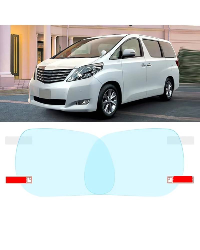 Auto schutzfolie Für Toyota Für Alphard Für Vellfire Für AH10 AH20 AH30 10 20 30 2003-2023 Rückspiegel Regendichte Antibeschlagfolien Rückansicht Auto Spiegelfolie(B) von SSUYGF