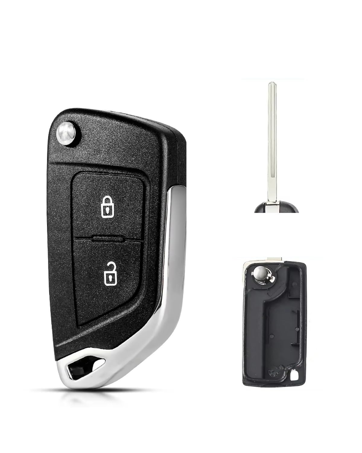 Funkschlüsseletui 10 STÜCKE Für Peugeot 306 407 Partner Für C2 Für C4 Für Berlingo Für Picasso CE0523 CE0536 2/3B Filp Remote Autoschlüssel Shell Fall Autoschlüsselhülle(2B CE0523 HU83) von SSUYGF