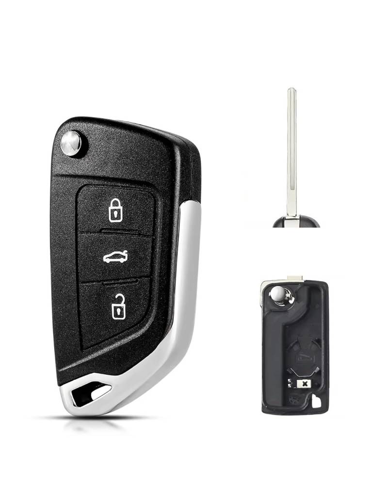 Funkschlüsseletui 10 STÜCKE Für Peugeot 306 407 Partner Für C2 Für C4 Für Berlingo Für Picasso CE0523 CE0536 2/3B Filp Remote Autoschlüssel Shell Fall Autoschlüsselhülle(3B CE0536 HU83Trunk) von SSUYGF