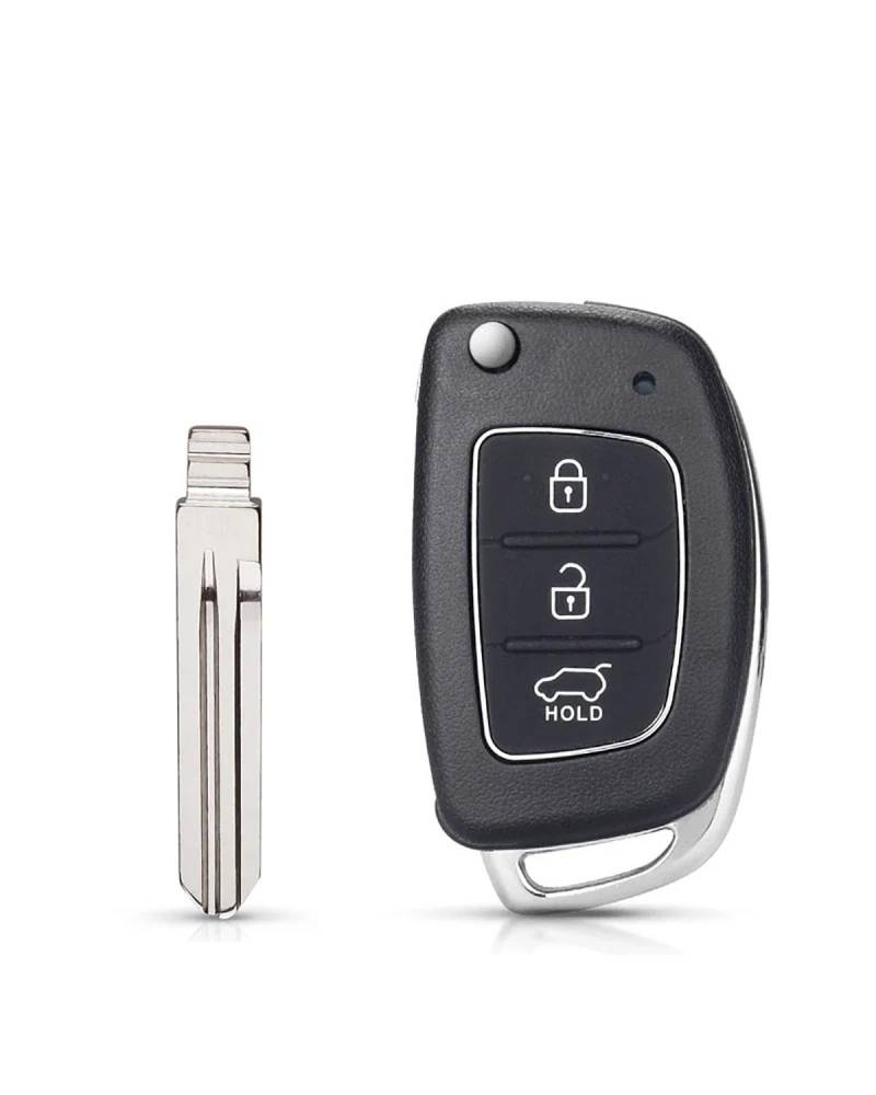 Funkschlüsseletui 3 Tasten Flip Folding Remote Auto Schlüssel Shell Fall Für Hyundai Für Solaris Für IX35 Für IX45 Für HB20 Für Verna Für Solaris Autoschlüsselhülle(3 BTN Left) von SSUYGF