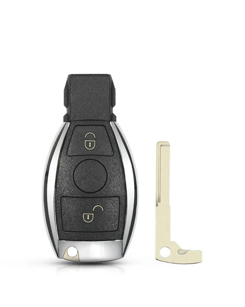 Funkschlüsseletui Für Benz Baujahr 2000+, Unterstützt NEC Und BGA 2/3/4 Tasten, Autoschlüsselgehäuse, Einstiegsgehäuse Autoschlüsselhülle(2 Buttons) von SSUYGF