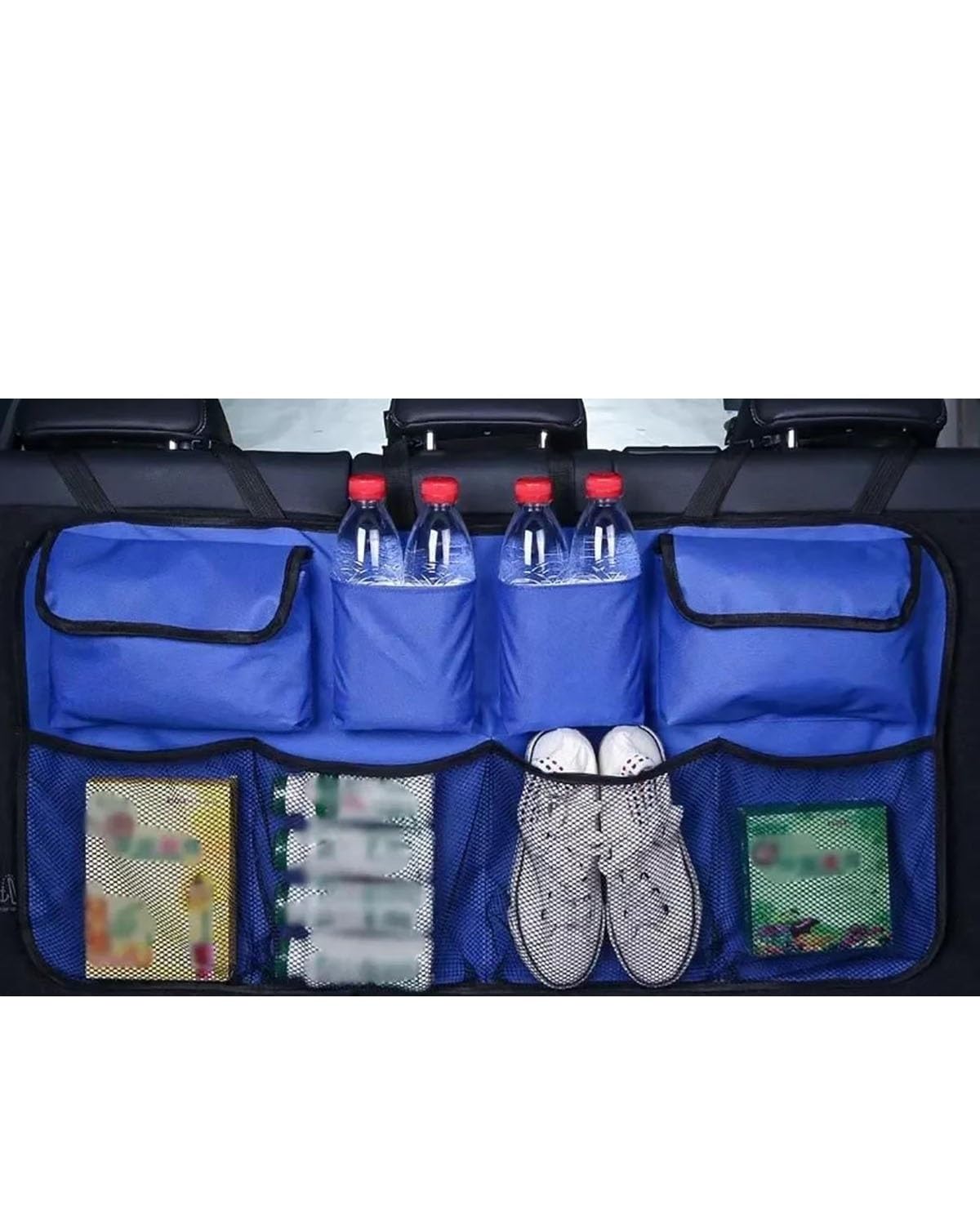 Netztasche 1PCS Auto Trunk Organizer Einstellbare Rücksitz Lagerung Tasche Net Hohe Kapazität Multi-verwenden Oxford Automobil Sitz Zurück Auto Zubehör Auto Aufbewahrungsnetz(Blue) von SSUYGF