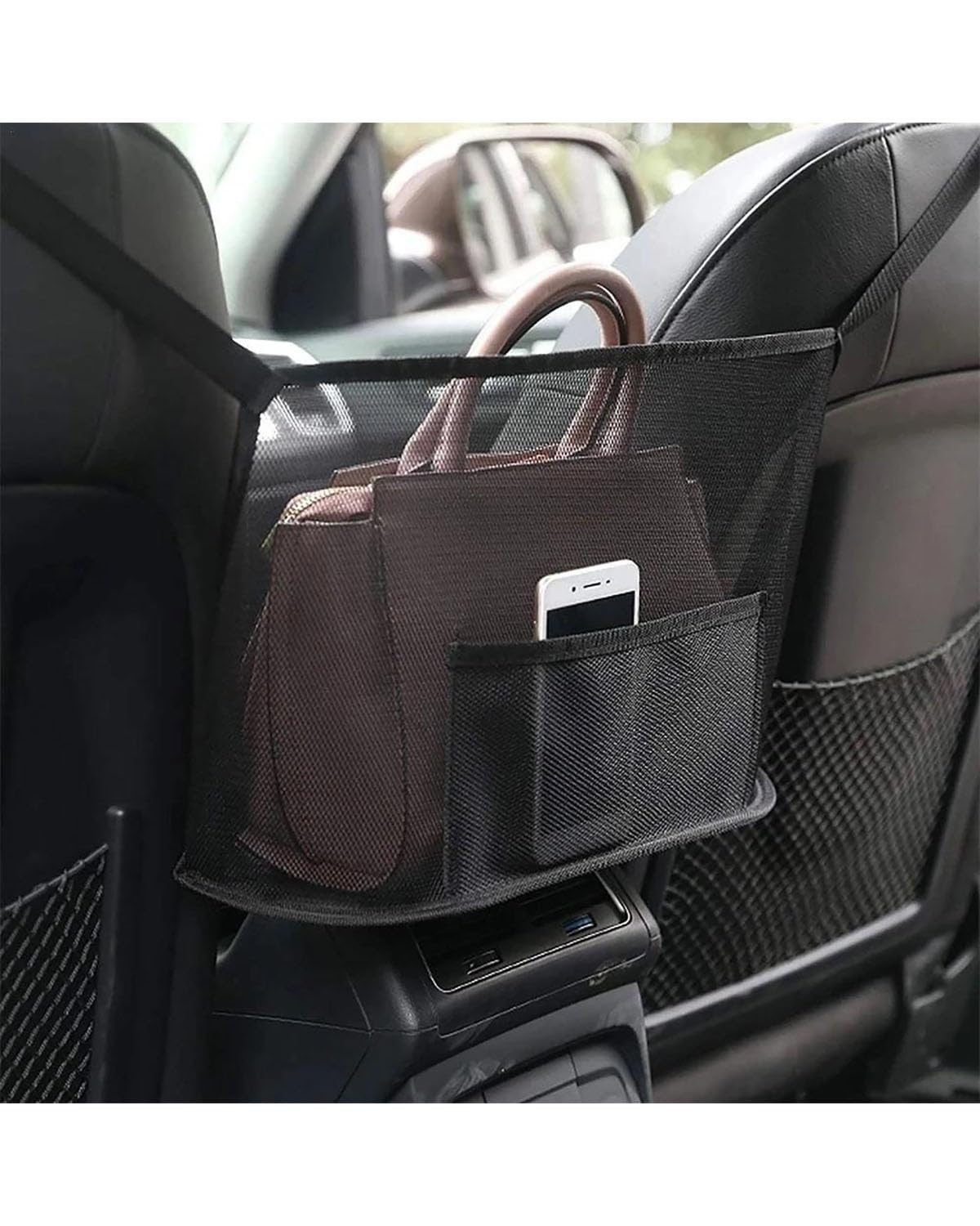 Netztasche 1pc Große Kapazität Auto Sitz Net Tasche Handtasche Geldbörse Halter Tasche Organizer Lagerung Pet Net Barriere Beutel Zwischen Auto Aufbewahrungsnetz von SSUYGF