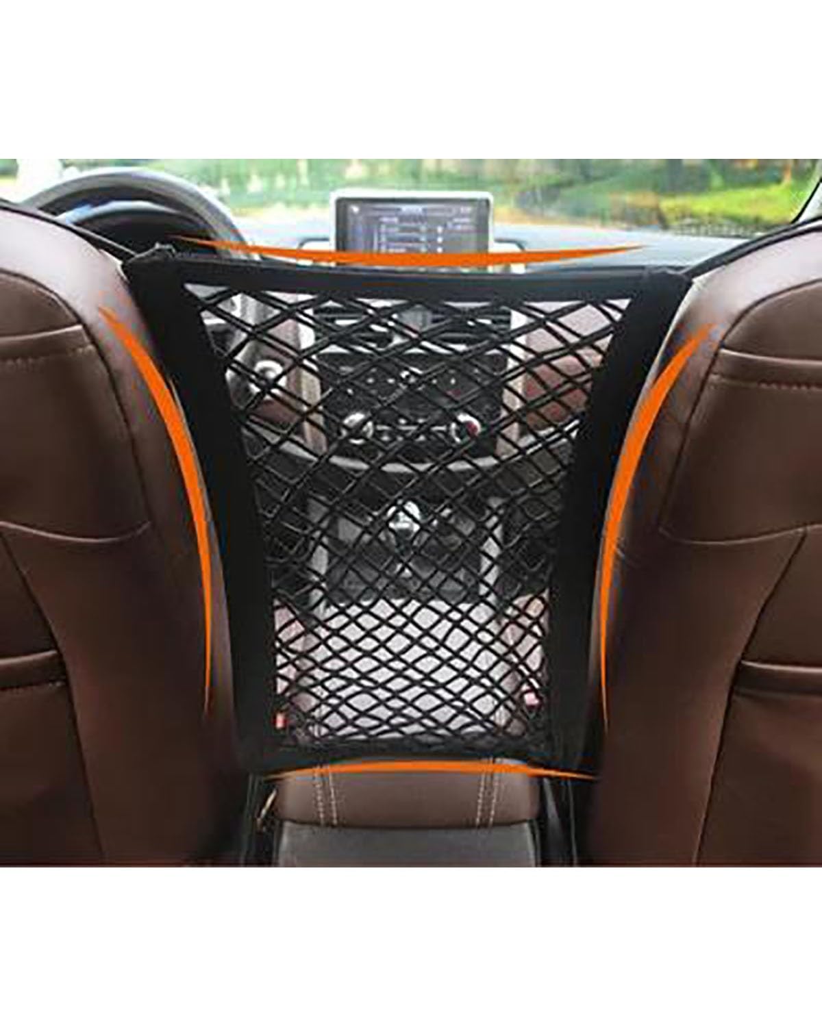 Netztasche Auto Innen Stamm Sitz Zurück Elastische Mesh Net Auto Styling Lagerung Tasche Tasche Käfig Grid Tasche Halter Auto Zubehör Stamm Auto Aufbewahrungsnetz(B-Double Layer Plus) von SSUYGF