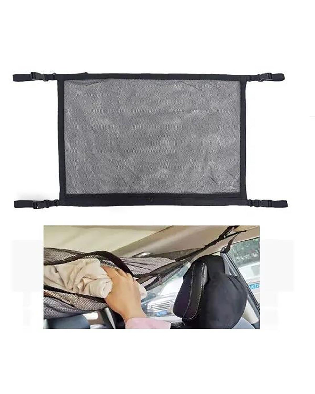 Netztasche Doppelschichtiges Aufbewahrungsnetz Decke des Autos Tasche Dachtasche Innenfracht, Verstellbares Netz, Kleinigkeiten, Organizer, Aufbewahrungstaschen Auto Aufbewahrungsnetz(Without Rope) von SSUYGF