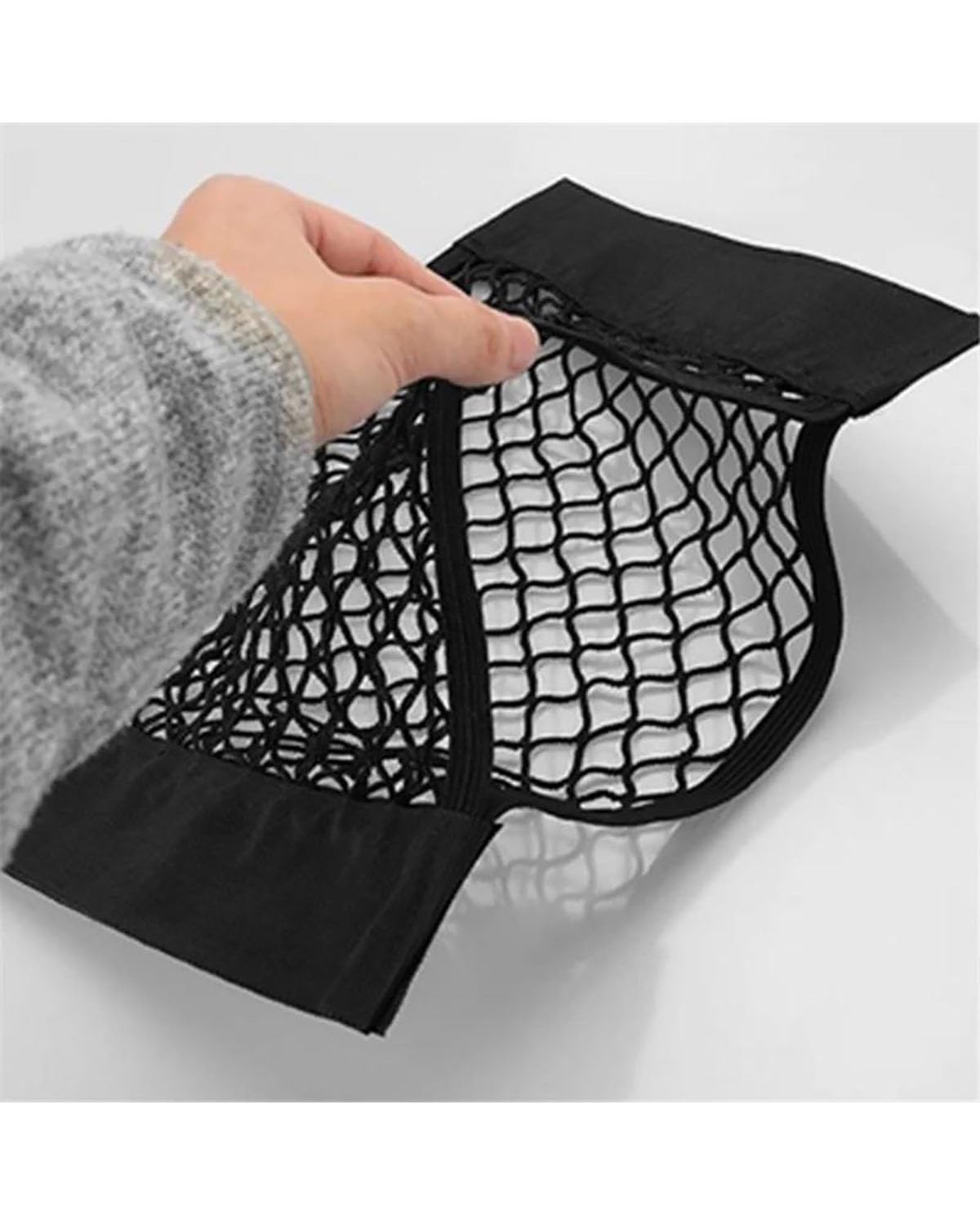 Netztasche Doppelter Klettverschluss Stretch-Mesh-Tasche Kofferraumbox Aufbewahrungstasche, Netzaufkleber, Aufbewahrungsnetz Mit Großer Kapazität, Auto-Organizer Auto Aufbewahrungsnetz von SSUYGF