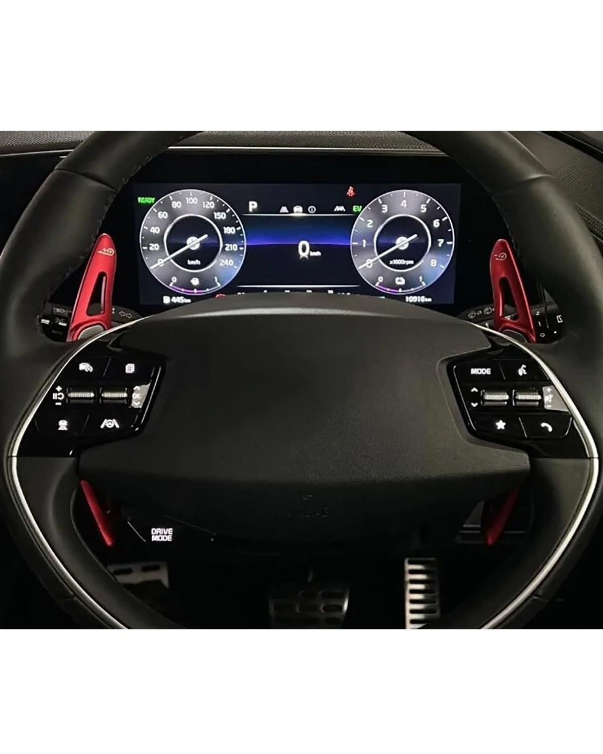 Schaltwippen Paddle Shift Für Kia Für EV6 Für GT-Linie Für GT 2021 2022 2023 Auto Lenkrad Shifter Getriebe Extender Aufkleber Spezielle Lenkradg Paddle(Red) von SSUYGF