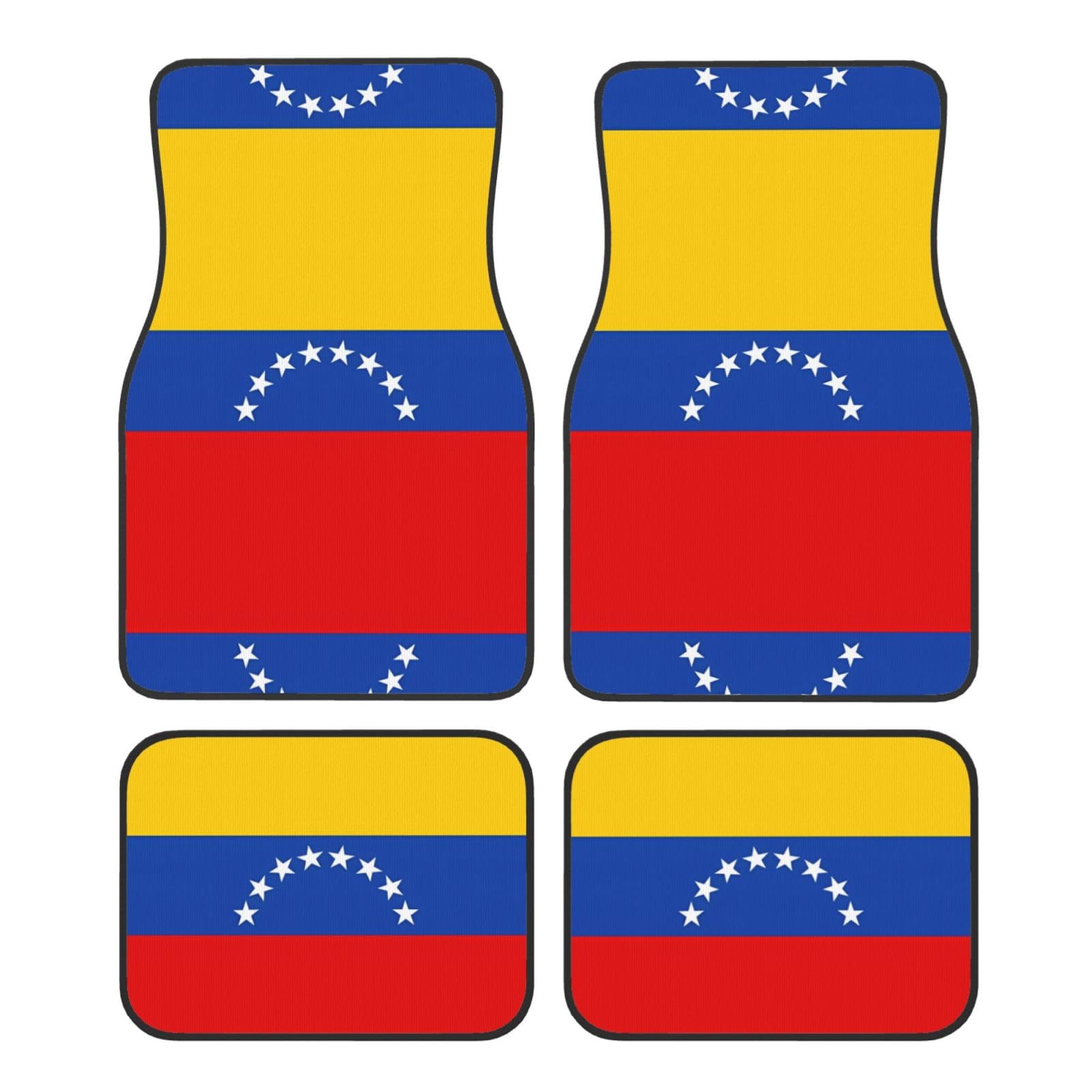 Universal Flagge von Venezuela Druck Auto Fußmatten - 4-teiliges Set, Gummi-Rückseite, leicht zu reinigen, passend für die meisten Autos, SUVs und LKWs von SSYGHT