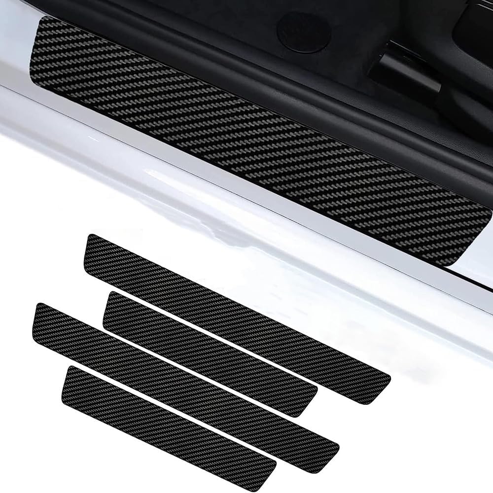 4 Stück Türschweller Kanten Auto Dekorations Zubehöp Auto Einstiegsleisten Schutzfolie, für Tesla Model X 2023 6 seats von SSYYKJC
