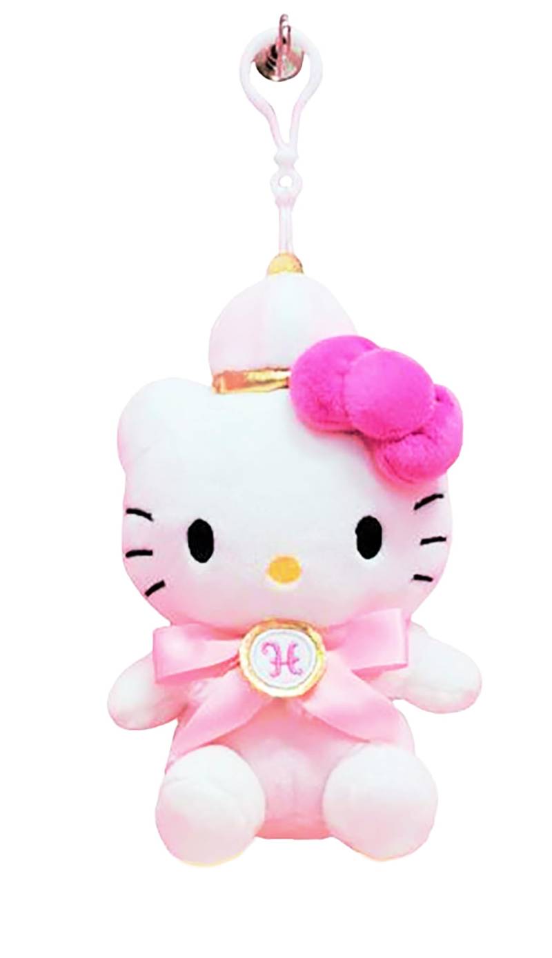 SSmall Friends Taschenhaken Cutie Hello Kitty Friends Charakter Plüsch Tasche Clip Schlüsselanhänger Rucksack Aufhänger 1 Stück, Kitty Crown 15,2 cm, Small von SSmall