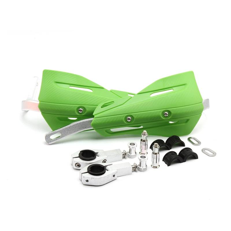 Motocross-Handschützer Motorrad 22/28mm Hand Guard Kunststoff+Aluminium Legierung Für SX EXC KLX RMZ CRF YZF SMR XCW Dirt Bike Handschutz ATV Motocross(Green) von STACUU