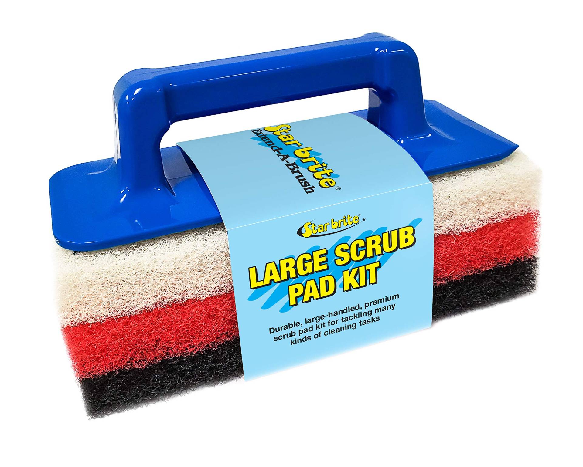 STAR BRITE Großes Scrub Pad Kit - Griff mit 3 Unterschiedlich Strukturierten Pads von STAR BRITE