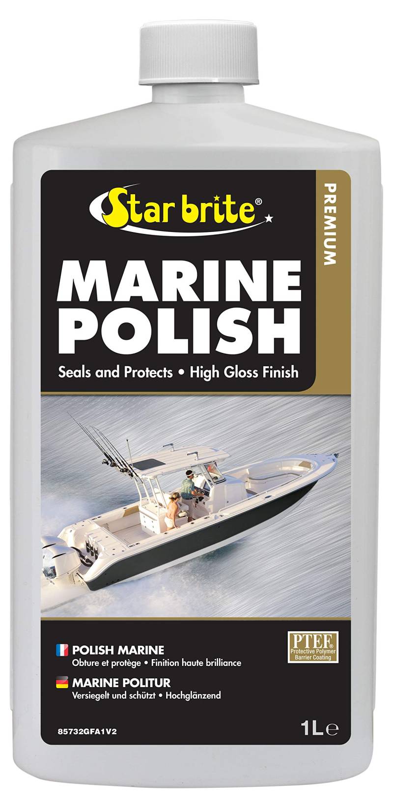 STAR BRITE Premium Marine Polish – Maximaler UV-Schutz & Hochglanz-Finish – UV-Inhibitoren stoppen Ausbleichen, Auskreiden und Oxidation – Weist Wasser, Flecken und andere Ablagerungen ab von STAR BRITE