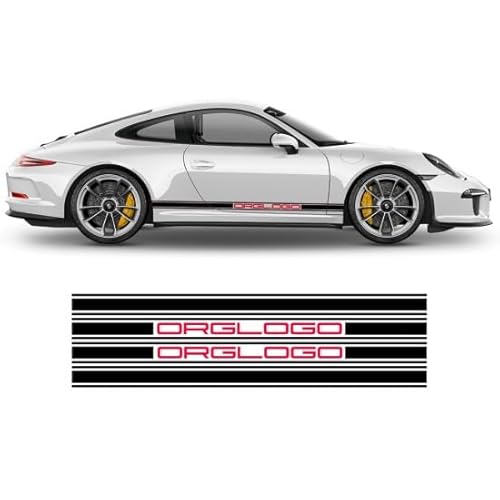 BIKE STICKERS Bicolor Car Stickers Compatible with Porsche Carrera (Black Gloss/Red Gloss) von STAR SAM