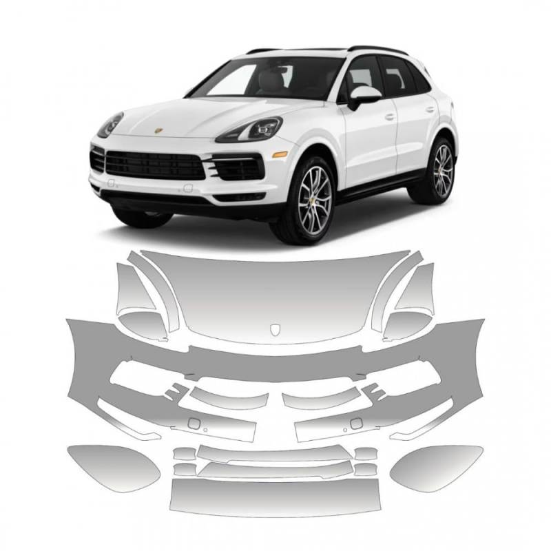 PPF Vinyl/Schutzvinyl/vorgeschnittene PPF-Vorlagen für STAR SAM Auto Kompatibel mit Porsche Cayenne (9Y0) 2017-2019 Version 1 von STAR SAM