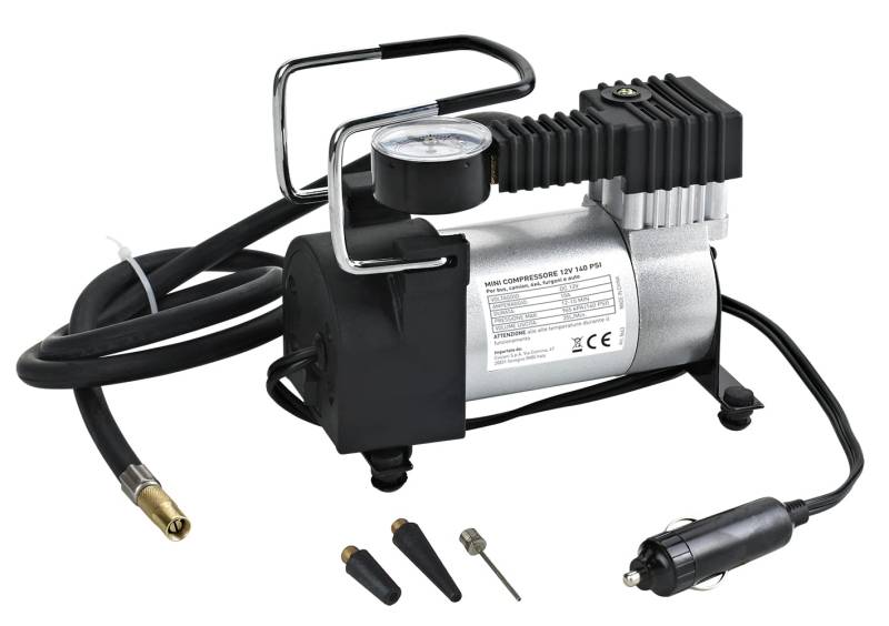 START - Mini Kompressor 12 V | 150 PSI | Ideal für Auto-Wartung & Notfälle | Integrierte Schalter & Steckverschluss | 3m Kabel | Ventil X inklusive von START