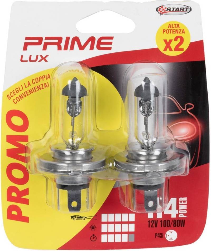 START Paar H4 12V 100/80W P43t Halogen-Autolampen von START