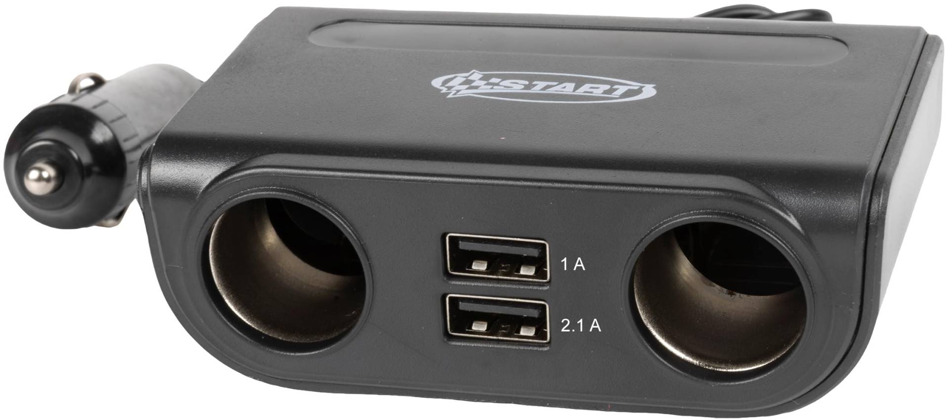 START Splitter 2 Wege Steckdose Zigarettenanzünder + 2USB 2,1 A und 1 A Auto Zubehör Innen von START