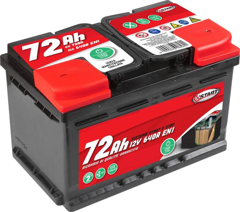 START Stop&Start Autobatterie, 72 Ah, 12 V, 700 A (EN1), versiegelt, Pluspol rechts, Kassette L3, EFB Technology von START