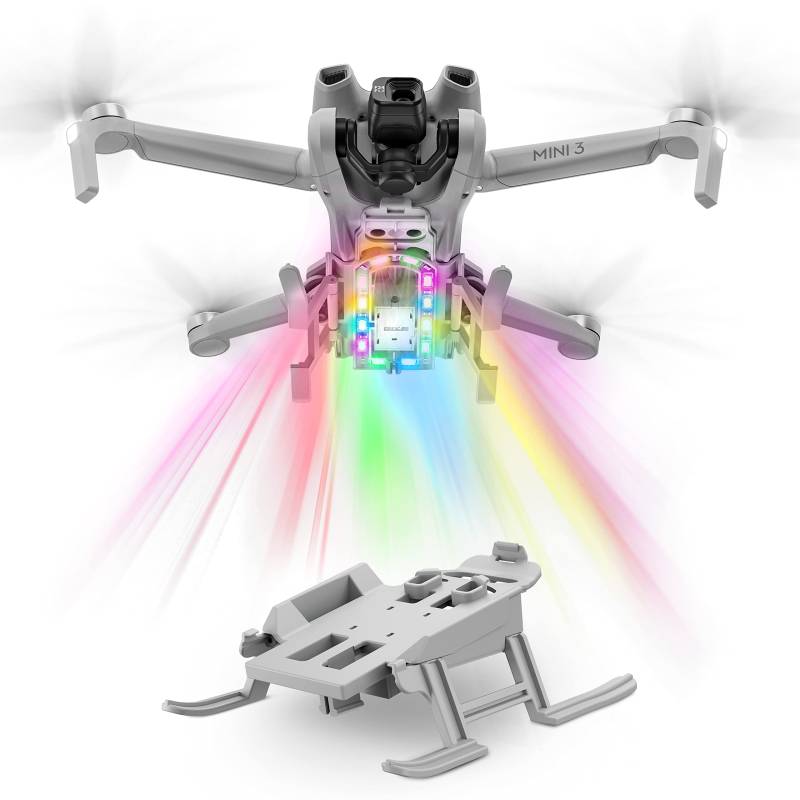 STARTRC Mini 3 Fahrwerk Faltbares verlängertes Bein mit Blitz-LED-Leuchten Fahrwerk für DJI Mini 3 Zubehör (nur für Mini 3) von STARTRC