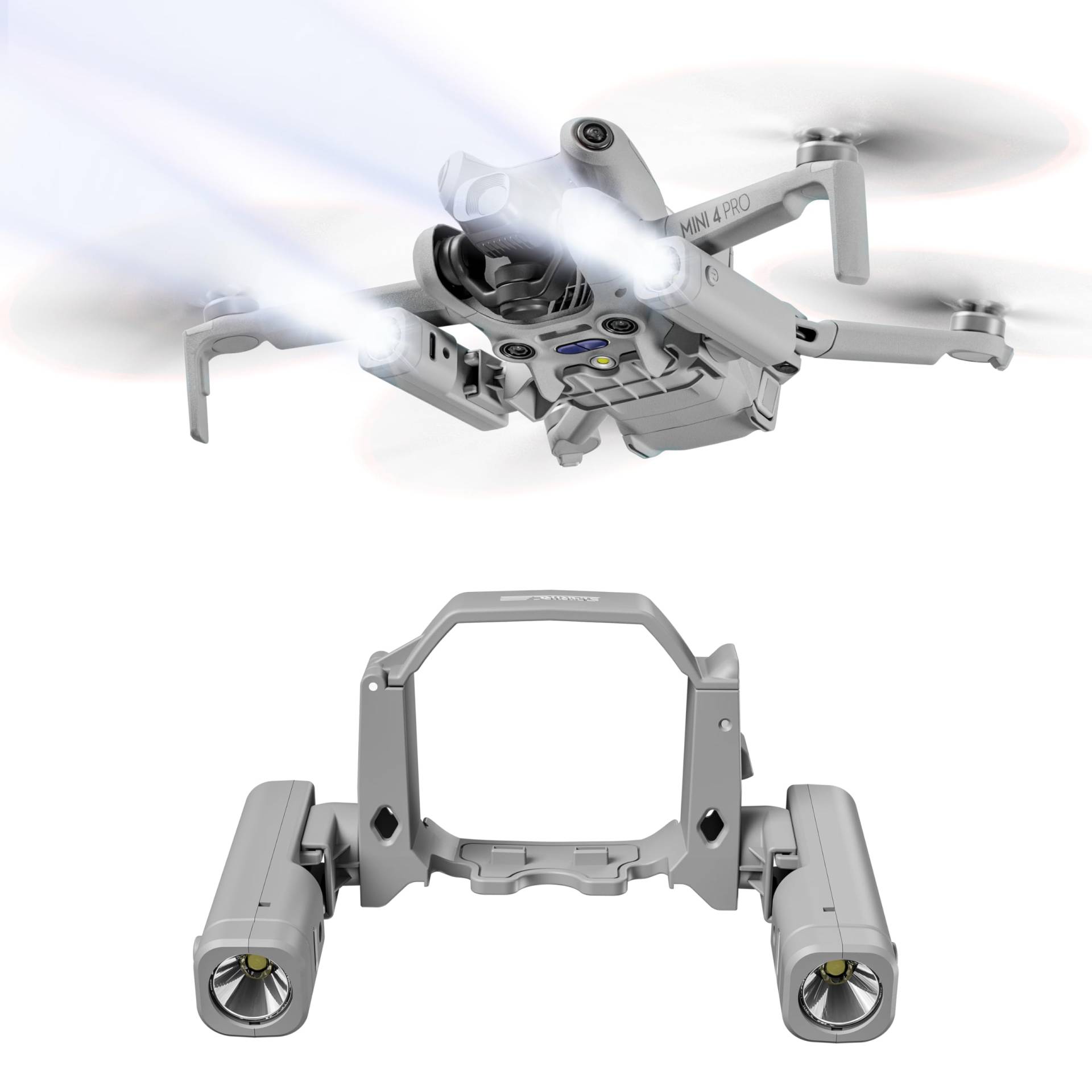 STARTRC Mini 4 Pro LED Nachtnavigationslicht Suchscheinwerfer Nachtlicht Scheinwerfer für DJI Mini 4 Pro Zubehör,Nachtfüll Strobe Licht mit Halterung Halter Anti-Kollision für Dji Mini 4 Pro von STARTRC