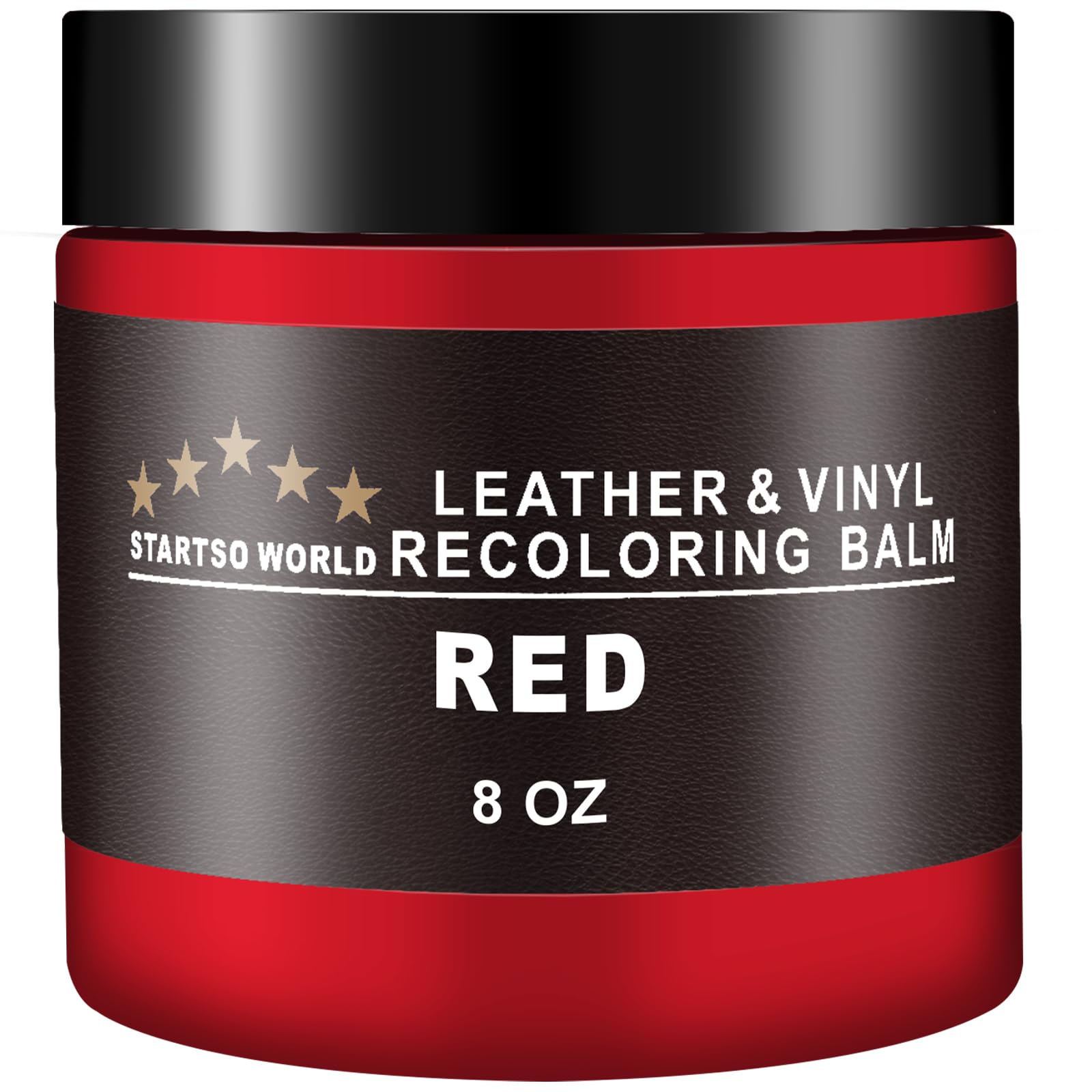 STARTSO WORLD Leder Repair Kit Rot, Leder Recoloring Balm Lederfarbe, Leder Farbrestaurator für Sofas, Leder Couch Farbe,Reparatur, Wiederherstellung und Erneuerung alt, Verblasstes Leder 200ML von STARTSO WORLD