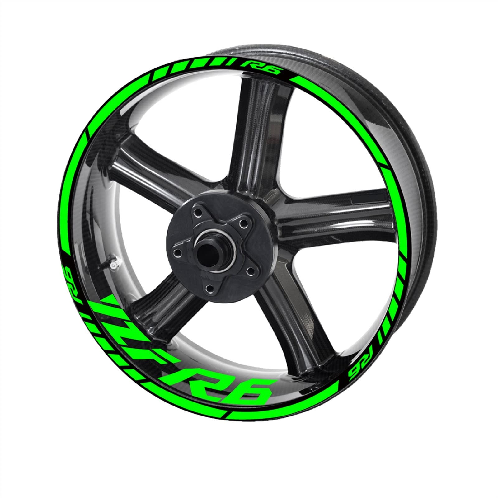 YZF R6 Radaufkleber Felgenaufkleber Für Yamaha R6 Logo Aufkleber Set Kit Schmücken (Color : Green) von STATUZ