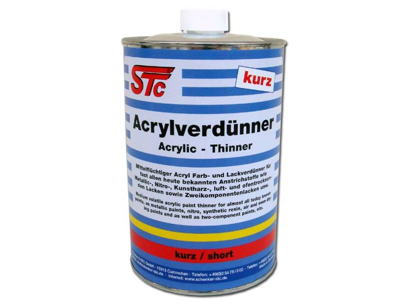 STC 2K Acrylverdünnung kurz 1L Farbverdünner Lackverdünner 2K Acryl Verdünnung Acrylverdünner lösemittelhaltig (1L Flasche) von STC