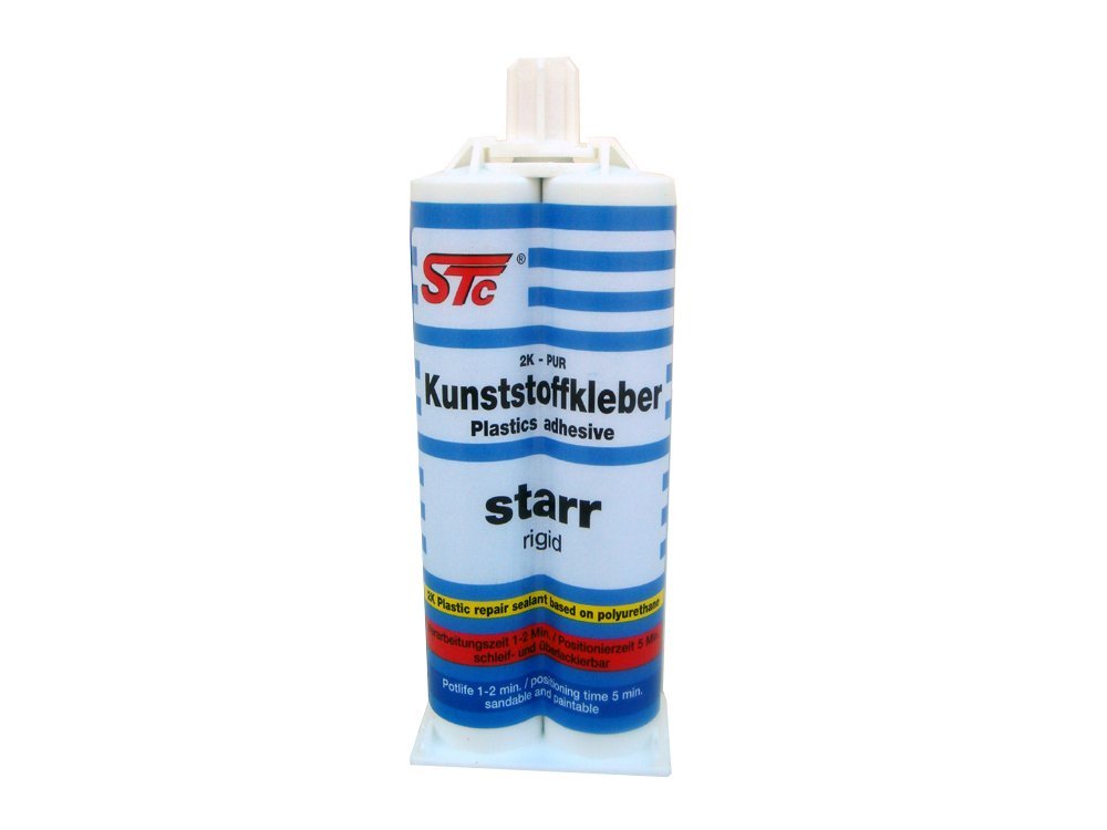 STC 2K PUR Kunststoffkleber starr 50 ml Kfz Industriekleber Kunststoffreparatur von STC