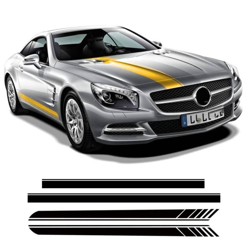 Edition 1 Styling-Streifen Autotür-Seitenschweller-Aufkleber Motorhaube Heckaufkleber, für Benz SL-Klasse R230 R231 SL500 SL350 AMG von STFEAGYZ