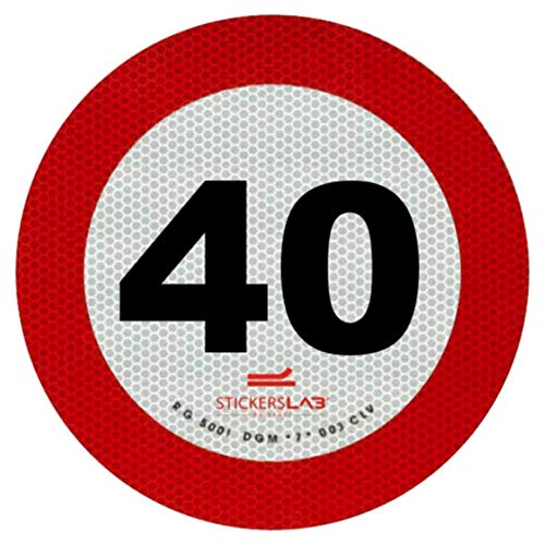 StickersLab – Aufkleber für Geschwindigkeitsbegrenzung, reflektierend, 3 m, zugelassen in der Klasse 2 (40 km/h) von STICKERSLAB GHIRARDI