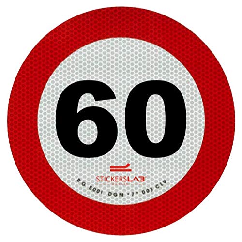 StickersLab – Aufkleber für Geschwindigkeitsbegrenzung, reflektierend, 3 m, zugelassen in der Klasse 2 (60 km/h) von STICKERSLAB GHIRARDI