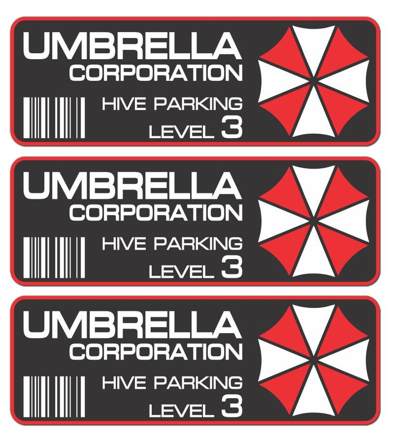 STICKERZZZ!!! Umbrella Corporation Hive Park-Aufkleber, 10 x 3,5 cm, Digitaldruck, Windschutzscheiben-Film, JDM DUB, Autorennen, 9 Stück von Homry