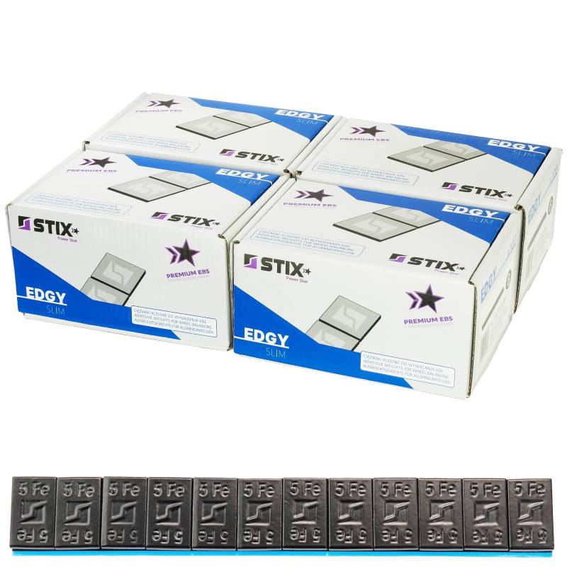 Stix 400x Klebegewichte Schwarz mit Abrisskante 12x5g Auswuchtgewichte 24KG Kleberiegel Alufelgen von Stix