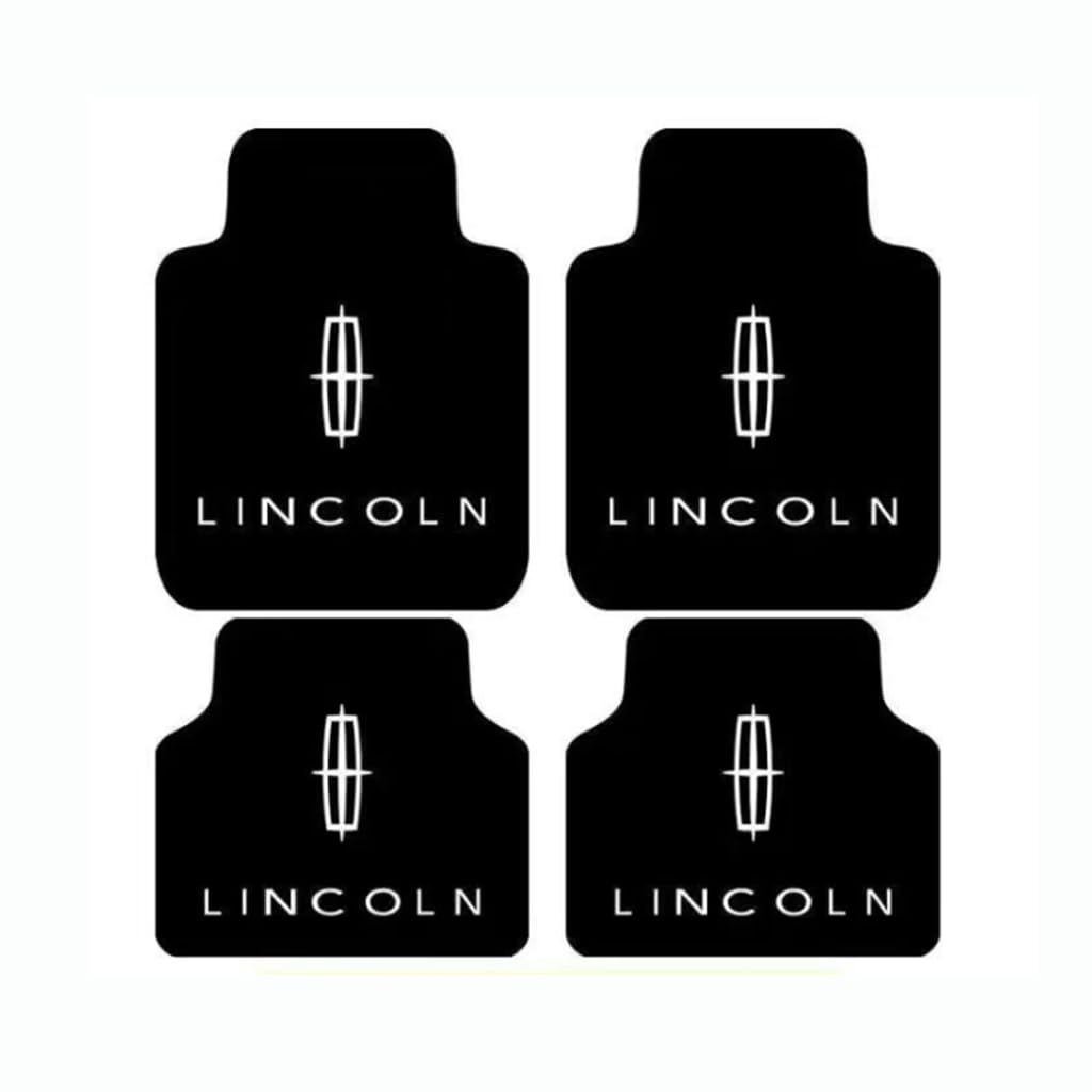 4 Stück Autofußmatten-Set für Lincoln, Velours Fußmatten mit Logo Teppich Matten Stoffmatten Textilmatte Autozubehör von STLYBAZ