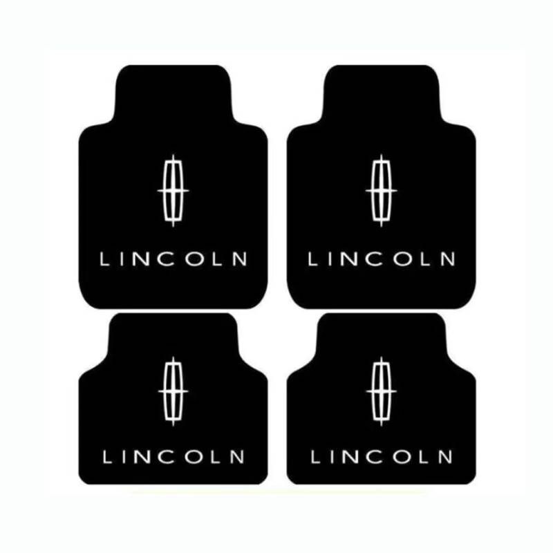 4 Stück Autofußmatten-Set für Lincoln, Velours Fußmatten mit Logo Teppich Matten Stoffmatten Textilmatte Autozubehör von STLYBAZ