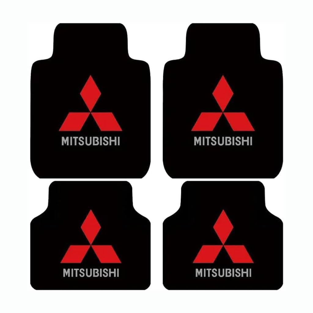 4 Stück Autofußmatten-Set für Mitsubishi Pajero V73(V77) 2008-2011, Velours Fußmatten mit Logo Teppich Matten Stoffmatten Textilmatte Autozubehör von STLYBAZ