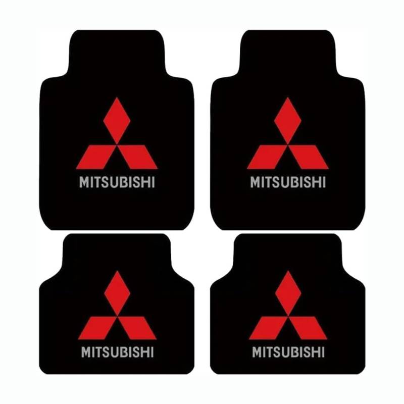 4 Stück Autofußmatten-Set für Mitsubishi Pajero V73(V77) 2008-2011, Velours Fußmatten mit Logo Teppich Matten Stoffmatten Textilmatte Autozubehör von STLYBAZ